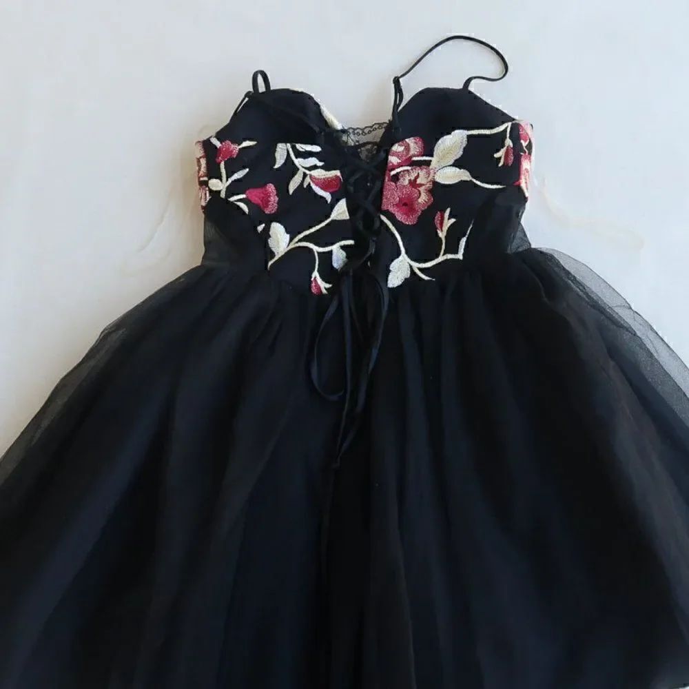 Social Code Embroidered and Tulle Mini Dress - Picture 3 of 12
